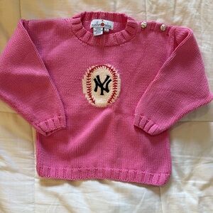 Pink Yankees baseball sweater
